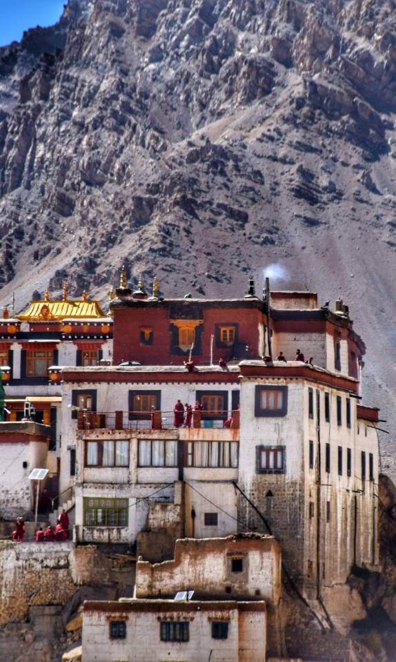 key Monastery - Monks, Chimney